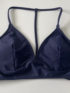 NWT - Uncommon Sense - Bikini Top Womens Medium Navy Strappy Back Swimwear